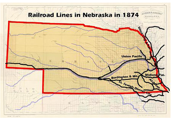 Nebraska Map 1874