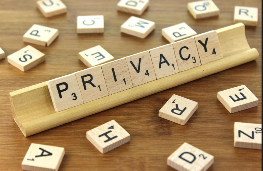 Privacy spelled out in wooden scrabble letter tiles