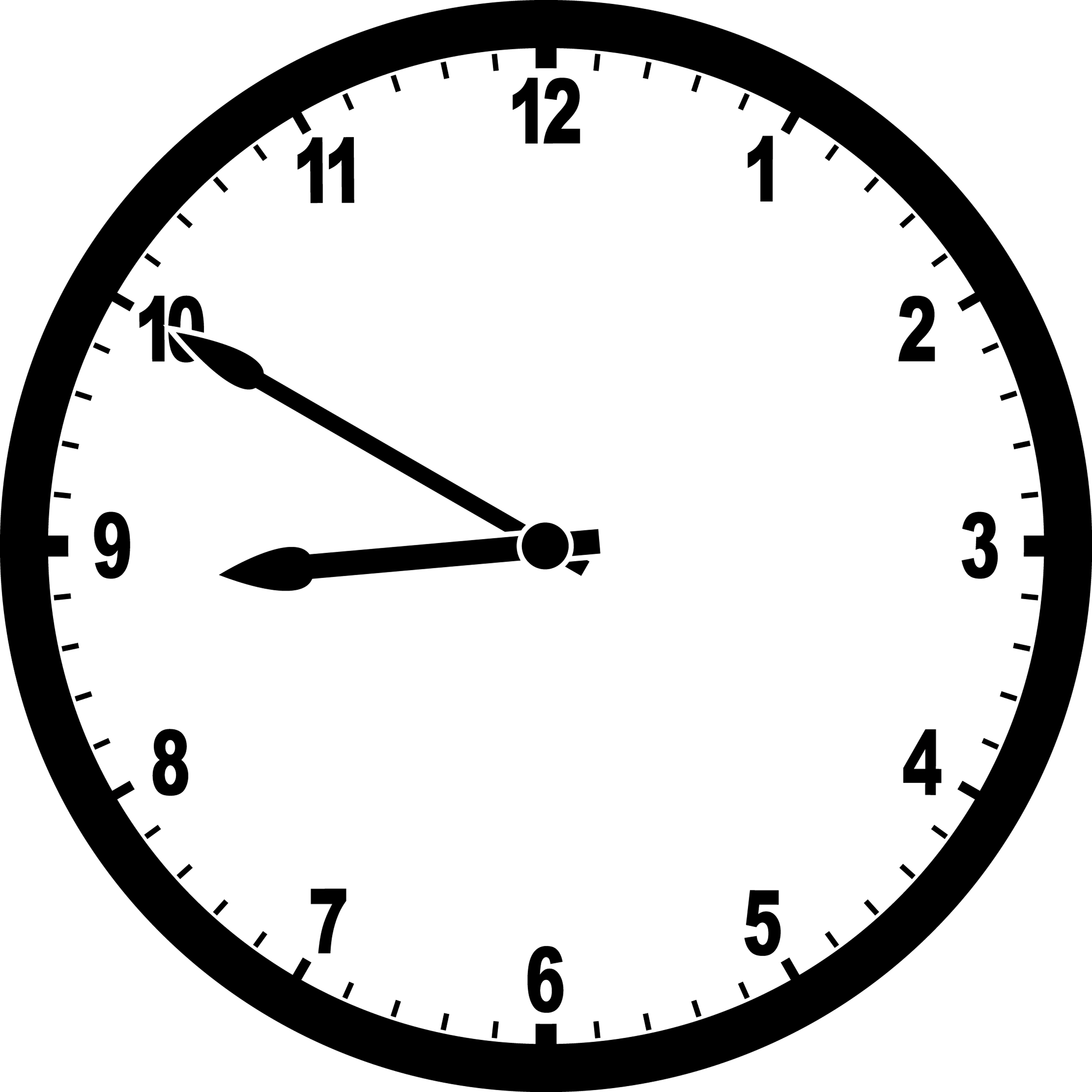 An analog clock showing 8:50.