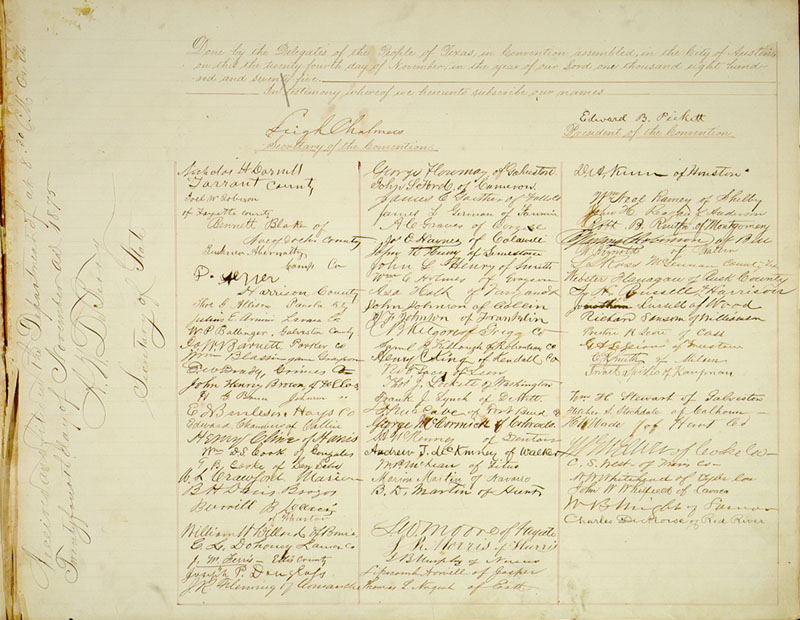 1876 Constitution Signature Page