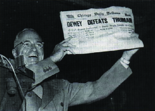 Harry S. Truman Displays an Inaccurate Newspaper Prediction