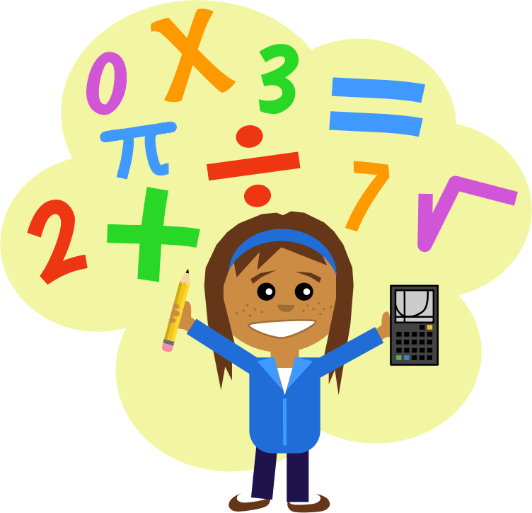 Girl with calculator