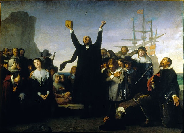 Desembarco de los puritanos en América by Antonio Gisbert, Public Domain, via Wikimedia Commons