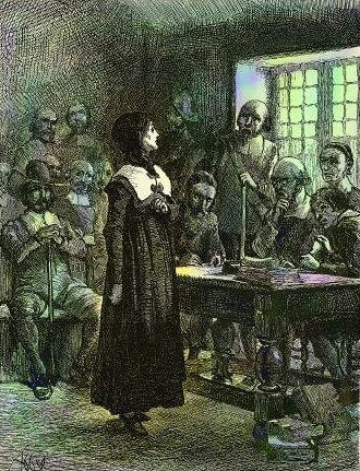 Anne Hutchinson on Trial By Edwin Austin Abbey, Public Domain, via Wikimedia Commons