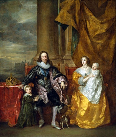Charles I and his wife Henrietta Maria with their eldest children by Anthony van Dyck, Public Domain, via Wikimedia Commons