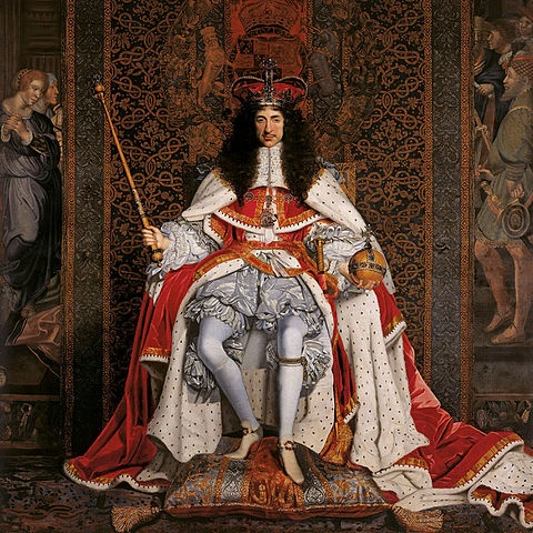 Charles II Coronation Portrait by John Michael Wright, Public Domain, via Wikimedia Commons