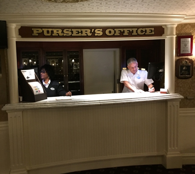 The Purser's Office on a river boat is typically responsible for managing money and ordering supplies