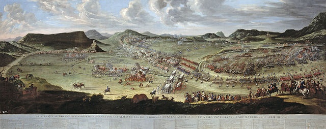 Battle of Almansa during the War of Spanish Succession by Buonaventura Ligli and Filippo Pallotta, Public Domain, via Wikimedia Commons