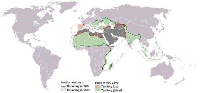 Muslim World 900-1500. CC BY 3.0, https://en.wikipedia.org/w/index.php?curid=15780677