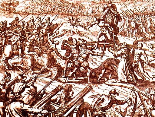 "Inca-Spanish confrontation in Cajamarca" by Lupo [Public domain], via Wikimedia Commons