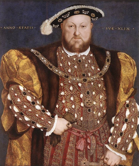 Portrait of Henry VIII. Hans Holbein the Younger (1497/1498–1543) [Public domain], via Wikimedia Commons