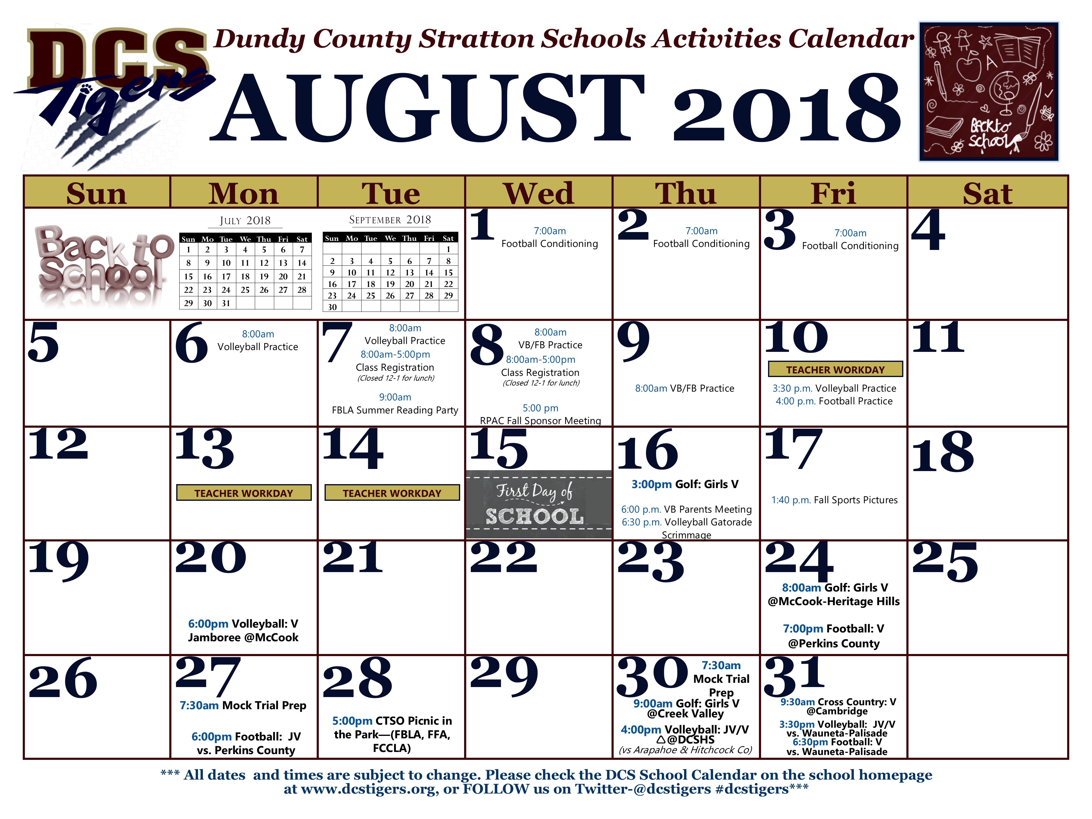 Sample Monthly Activities Calendar Project
