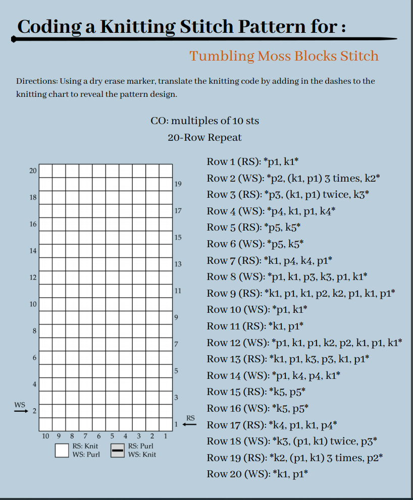 Tumbling Moss Blocks Stitch