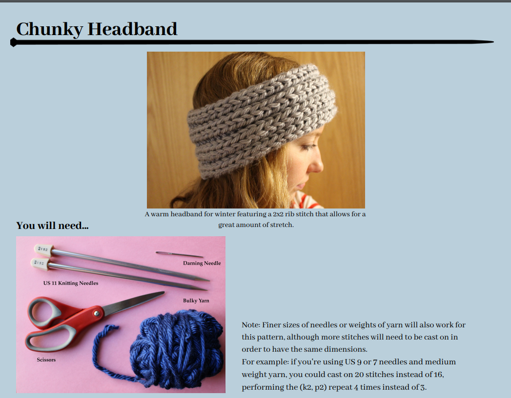 Chunky Headband Project