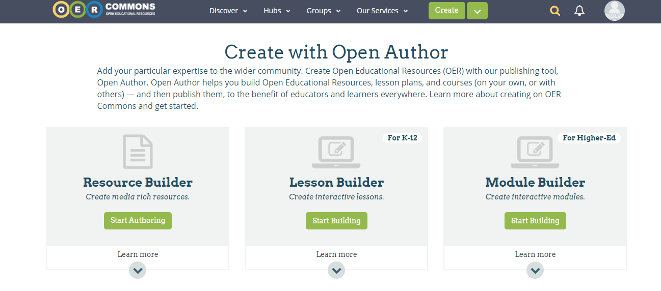 Open Author Create Page