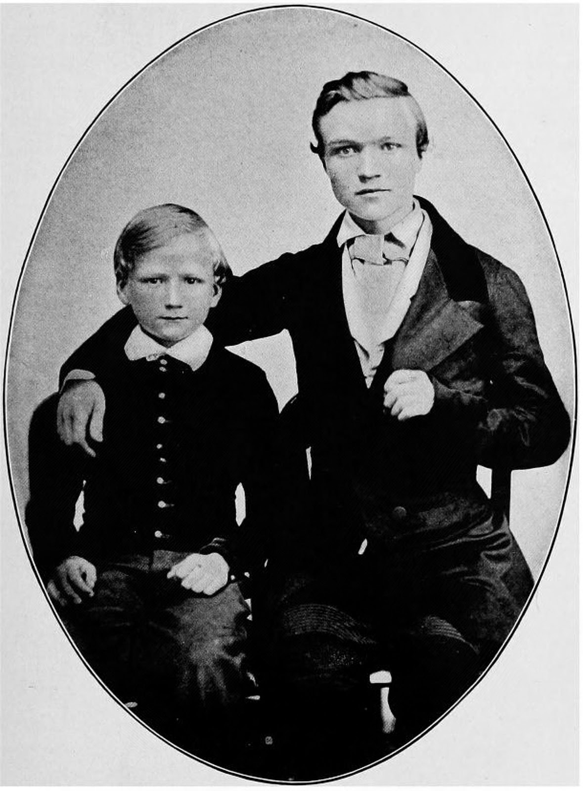 Andrew Carnegie at age 16 (right), with his brother Thomas. "Project Gutenberg eText 17976". Licensed under Public Domain via Wikimedia Commons.