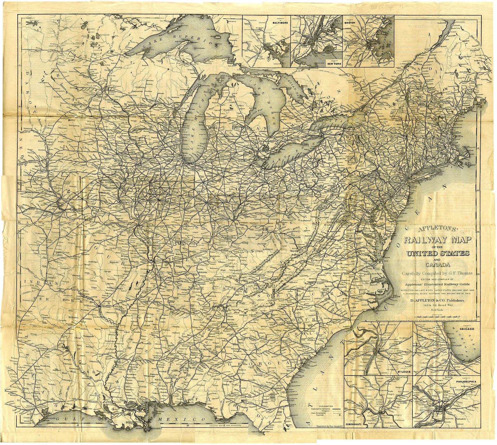 Appleton's Railway Map of the United States and Canada 1871. Flickr upload by William Creswell [Public domain or CC BY 2.0], via Wikimedia Commons