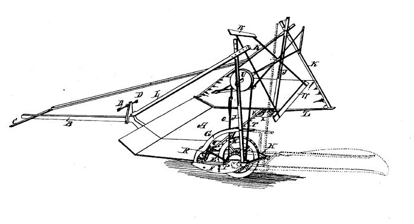 Reaper, Patented June 21, 1834. By C. H. McCormick [Public domain], via United States Patent and Trademark Office.