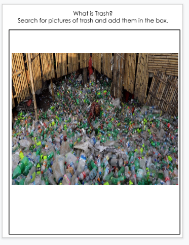 A second student example of pictures of trash found in online research