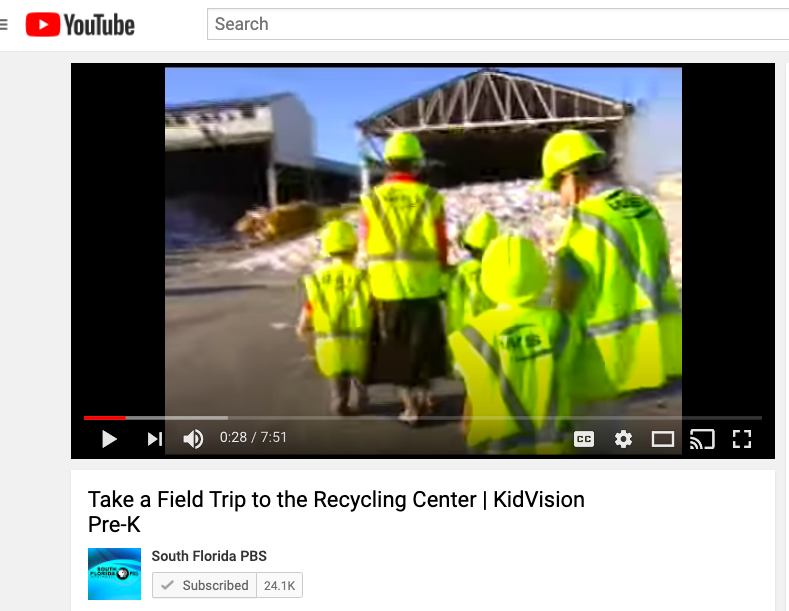 Screenshot of virtual fieldtrip Taking a Trip to the Recycling Center