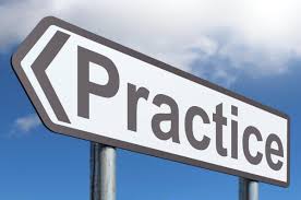 This picture is a highway sign that says Practice