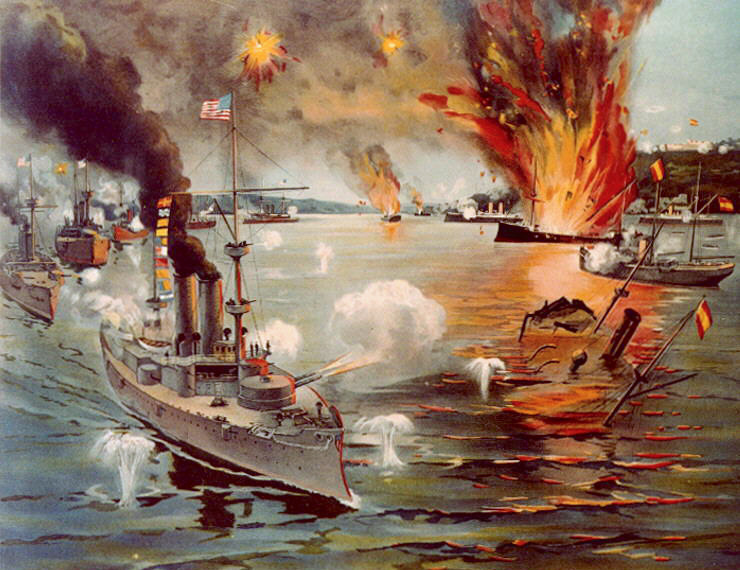 "Battle of Manila Bay," [Public domain], via Wikimedia Commons