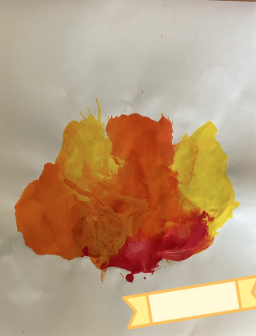 student wildfire blown paint picture