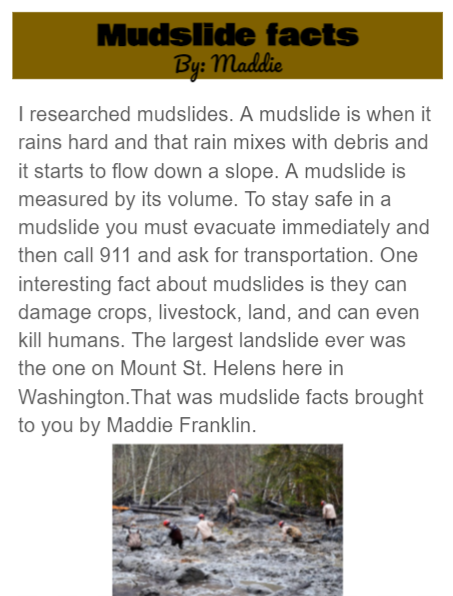 Mudslide Report Maddie