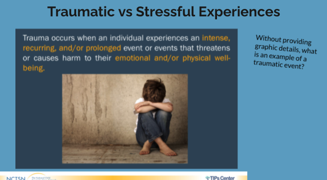 Traumatic vs Stressful Experiences