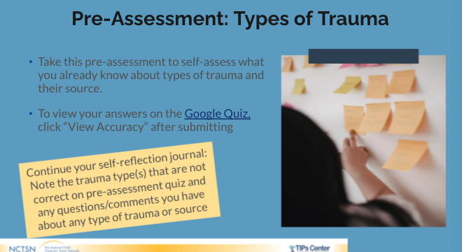 Types of Trauma pre-assess