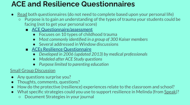 ACE and Resilience Questionnaires