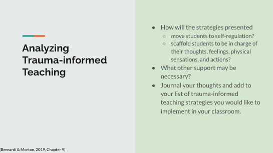 Analyzing Trauma-informed Teacher