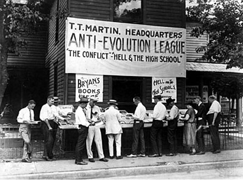 Anti-Evolution League, at the Scopes Trial, Dayton Tennessee from Literary Digest  July 25, 1925. By Mike Licht [CC BY 2.0], via Wikimedia Commons