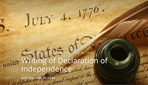 History.com page titled Writing the Declaration of Independence