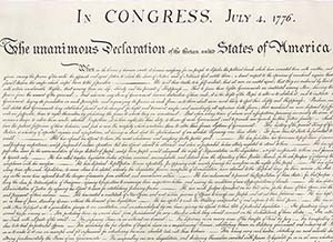 Picture of the Declaration of Independence
