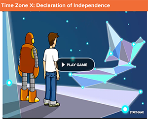 Screen capture of brainpop.com game start screen