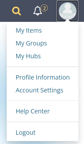 This image shows part of the OER Commons menu, identifying the location of resources a user has saved or uploaded.