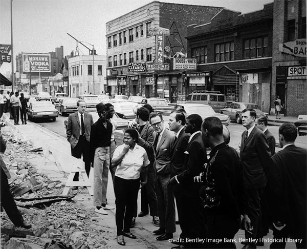 Inner City Detroit after riots. Image from Bentley Historical Library via Vistacampus.gov