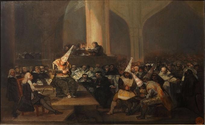 Painting of the Inquisition trubunal
