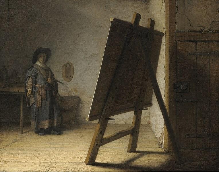 A dark, brooding self-portrait of Rembrandt