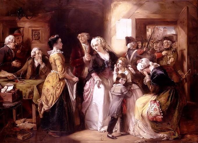 Painting of King, his wife, and children