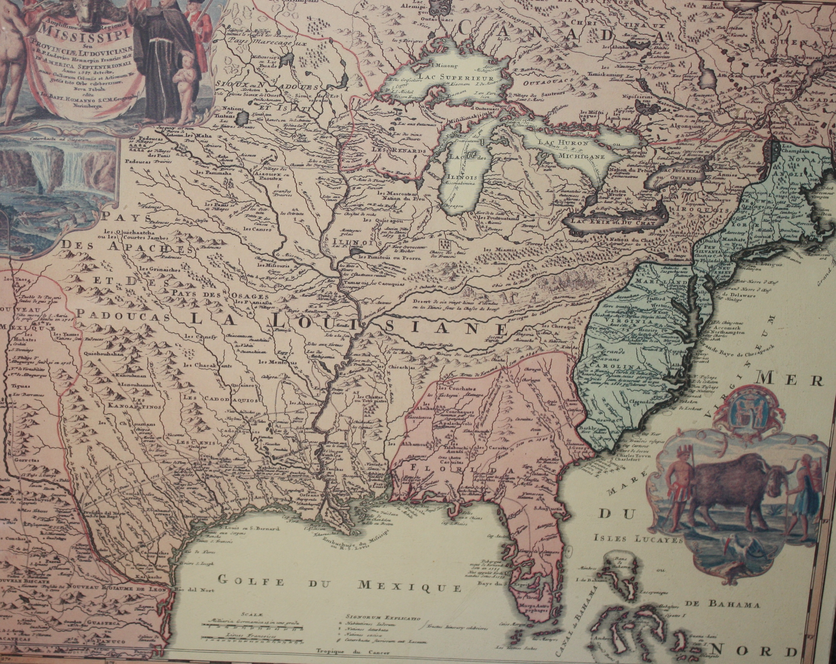 Map 1687 French Louisiana-part west of Mississippi River was sold in 1803 to US known the Louisiana Purchase.JPG