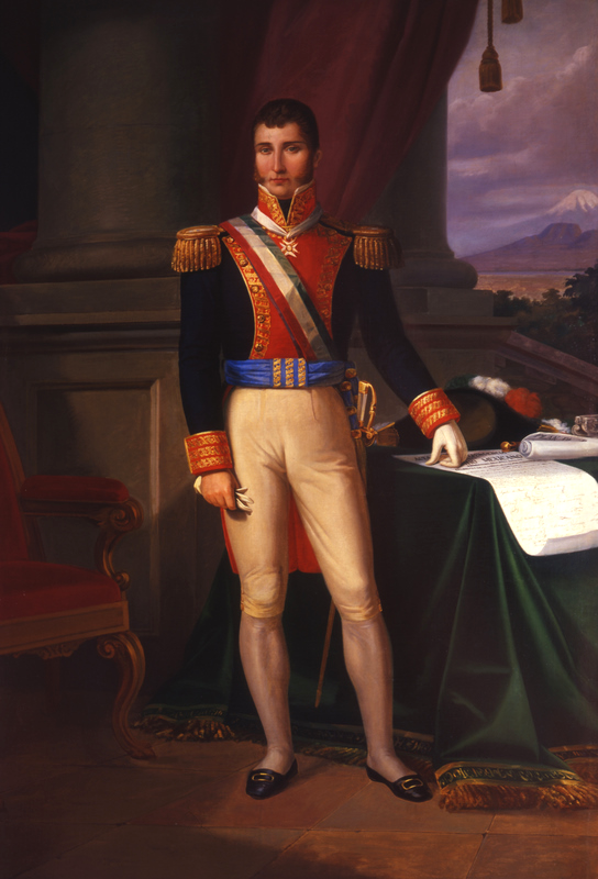 The painting depicts Agustín de Iturbide dressed in military garb.