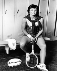 Billie Jean King in tennis attire, 1979