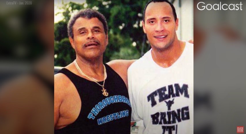 Dwayne Johnson poses with his father. (Goalcast, 2020)