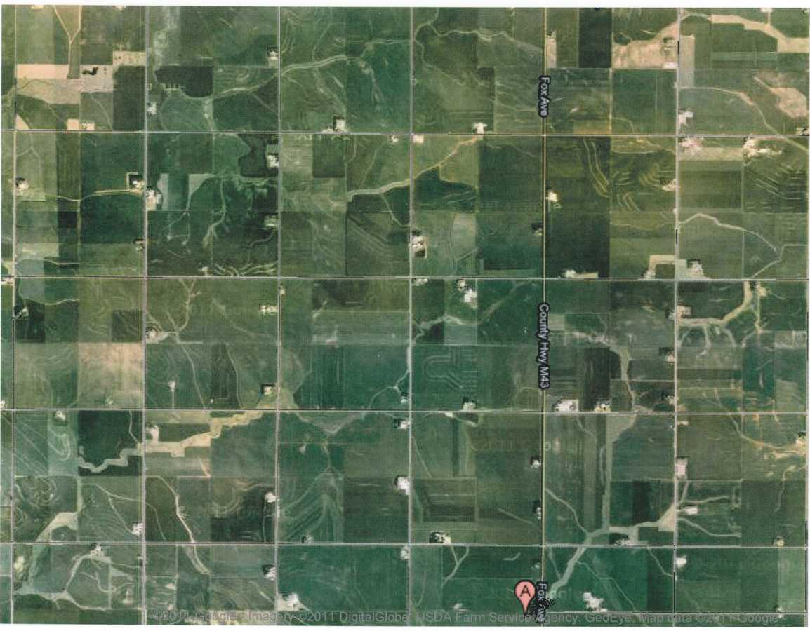 Map Google area of Richland Township showing roads around every square mile