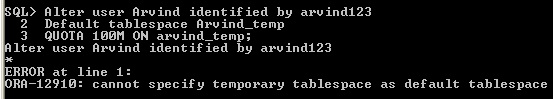 Figure 1-23 Quota Don't Assign Temporary Tablespace