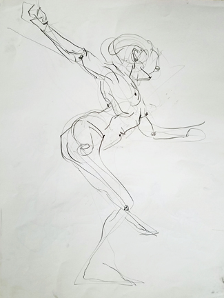 gesture, pencil,  line specificity, push hard, push soft. Varying line weight= interesting line quality.