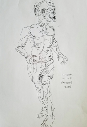 pencil drawing to illustrate internal contour exercise