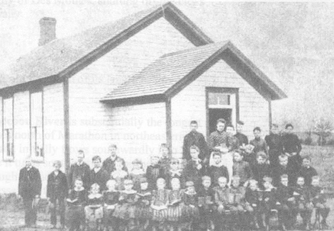 Farm children  typical one room Iowa school  1891